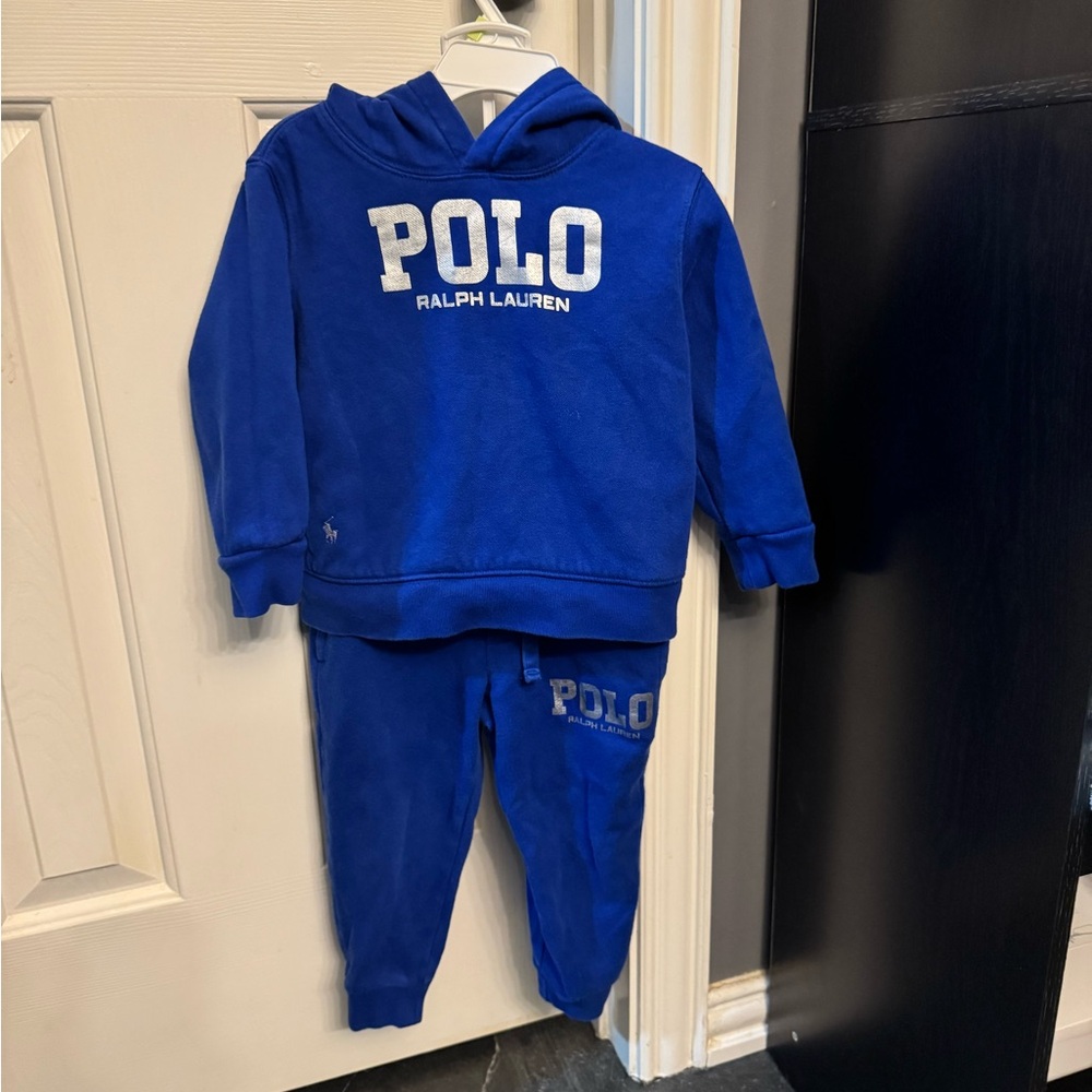 Polo by Ralph Lauren Blue hoddie and jogger set 2T